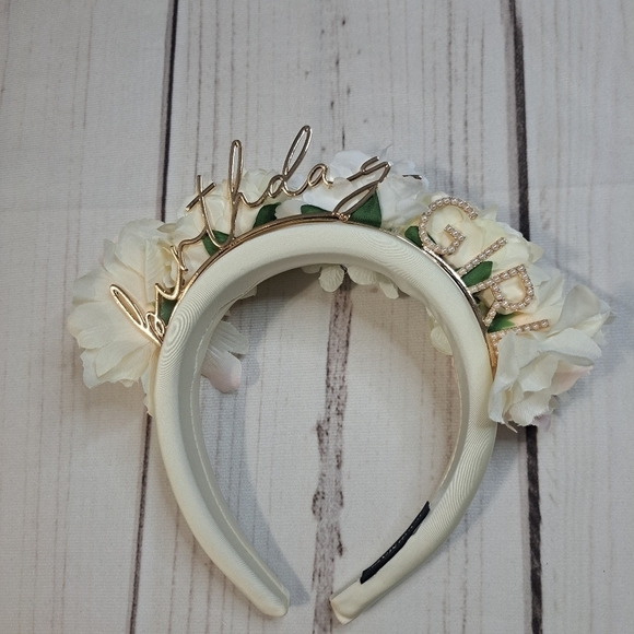Accessories - White and Gold Tone Birthday Girl Headband